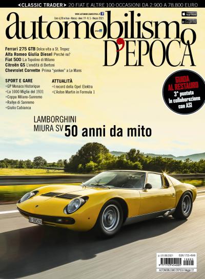 Lamborghini Miura SV protagonista della copertina di Automobilismo d’epoca